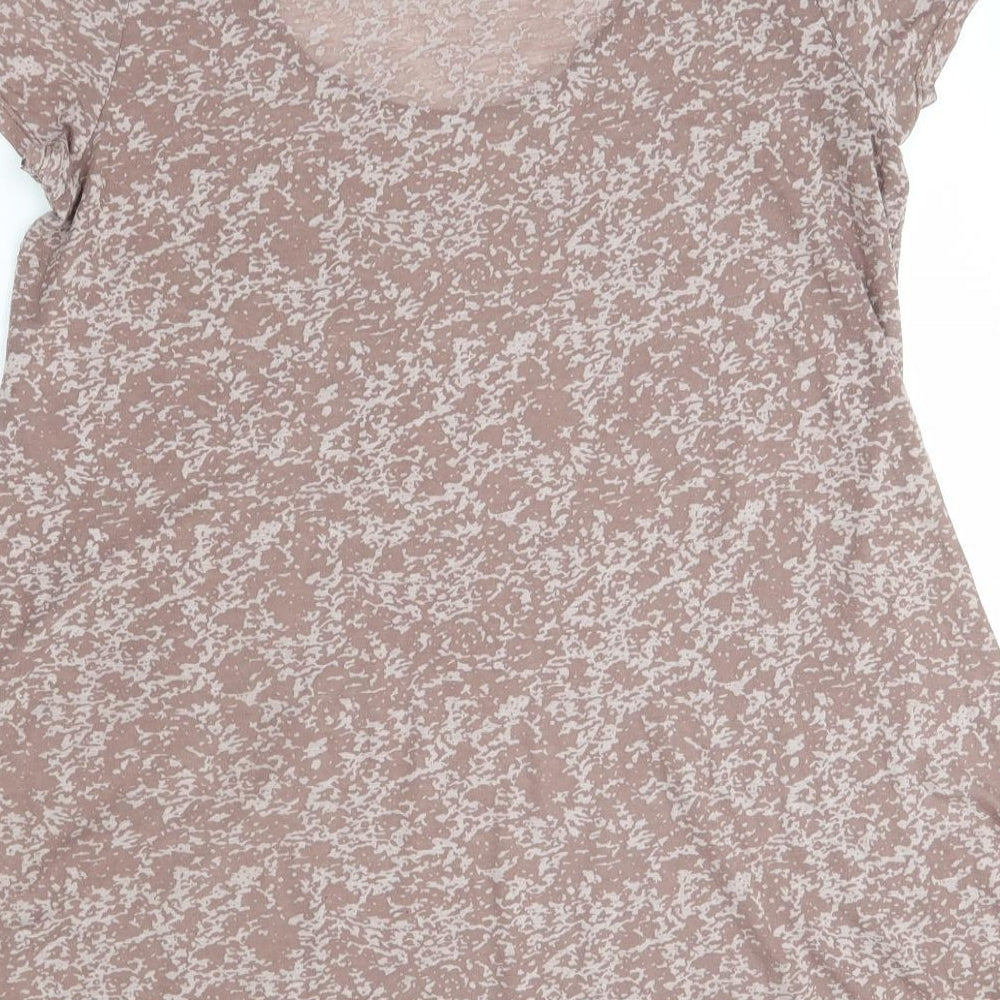 M&Co Womens Brown  Polyester Basic Blouse Size XL Round Neck