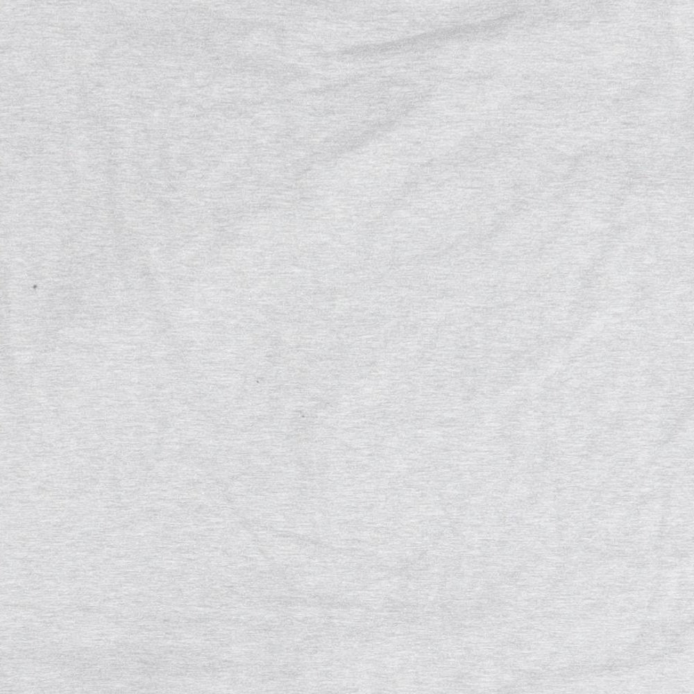 PRETTYLITTLETHING Womens Grey  Cotton Basic T-Shirt Size 10 Round Neck - Padded Shoulders