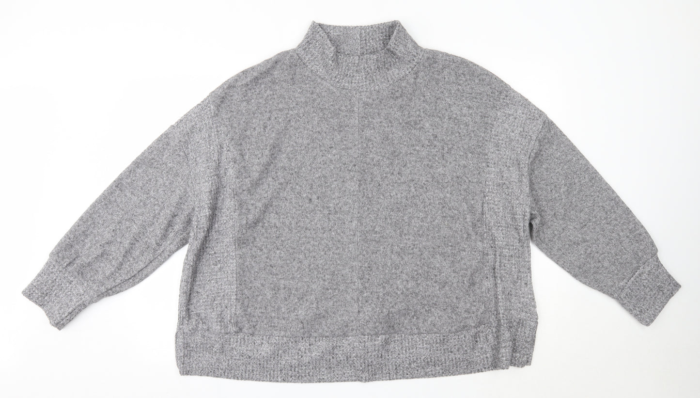 Nutmeg Womens Grey High Neck  Polyester Pullover Jumper Size 22