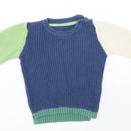 M&S Baby Multicoloured  100% Cotton Pullover Jumper Size 9-12 Months
