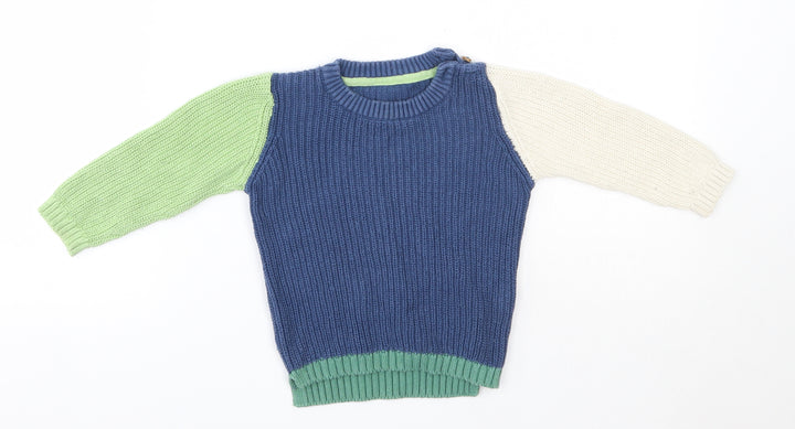 M&S Baby Multicoloured  100% Cotton Pullover Jumper Size 9-12 Months