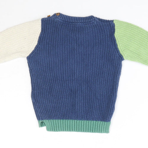 M&S Baby Multicoloured  100% Cotton Pullover Jumper Size 9-12 Months