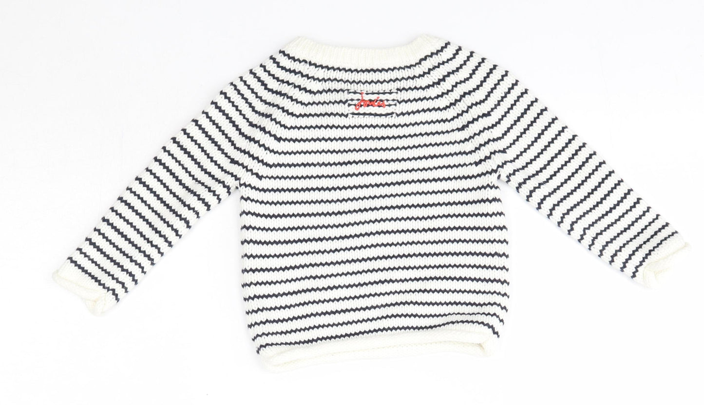 Joules Baby Multicoloured Striped Cotton Pullover Jumper Size 6-9 Months