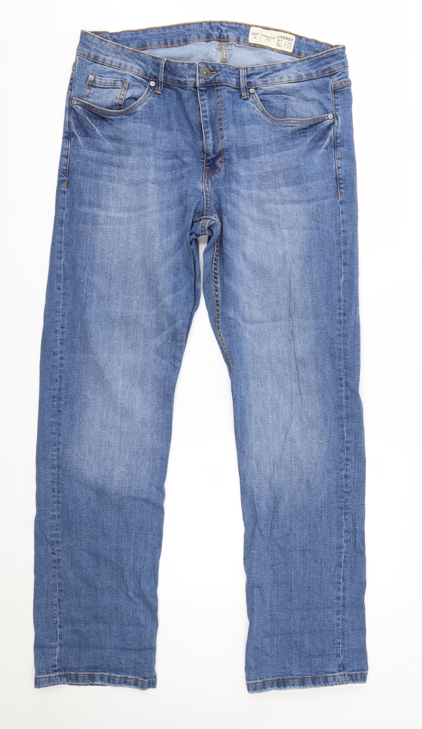 Livergy Mens Blue  Cotton Straight Jeans Size 56  Regular