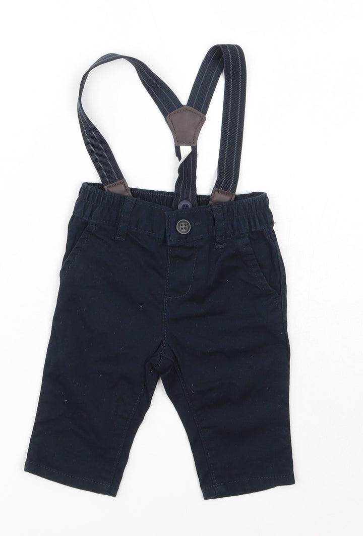 The Children's Place Baby Blue 100% Cotton Dungaree One-Piece Size 0-3 Months