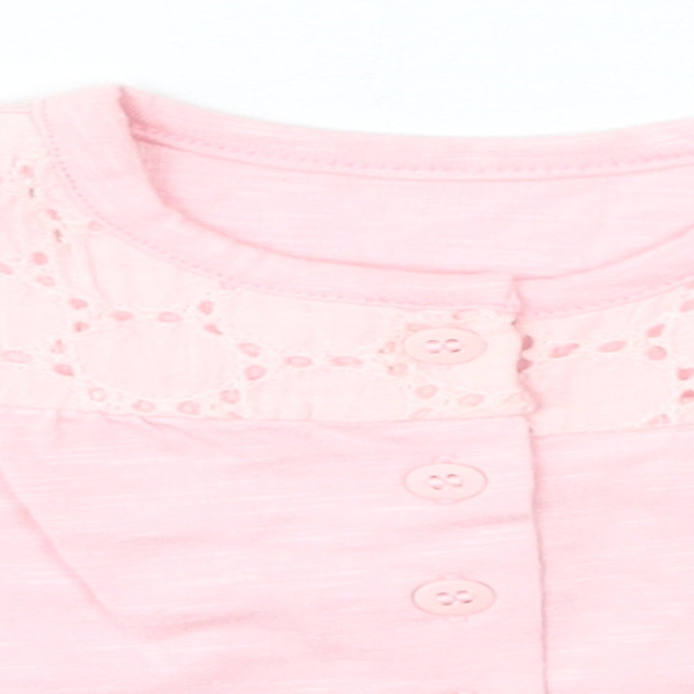 Mothercare Baby Pink  100% Cotton Basic Blouse Size 0-3 Months Round Neck