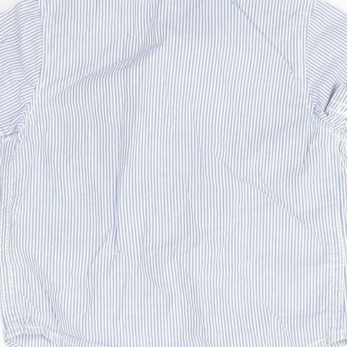 Carter's Baby Blue Striped 100% Cotton Basic Button-Up Size 0-3 Months Collared