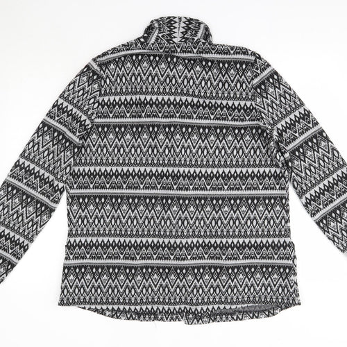 Primark Womens Grey V-Neck Argyle/Diamond Polyester Cardigan Jumper Size 18