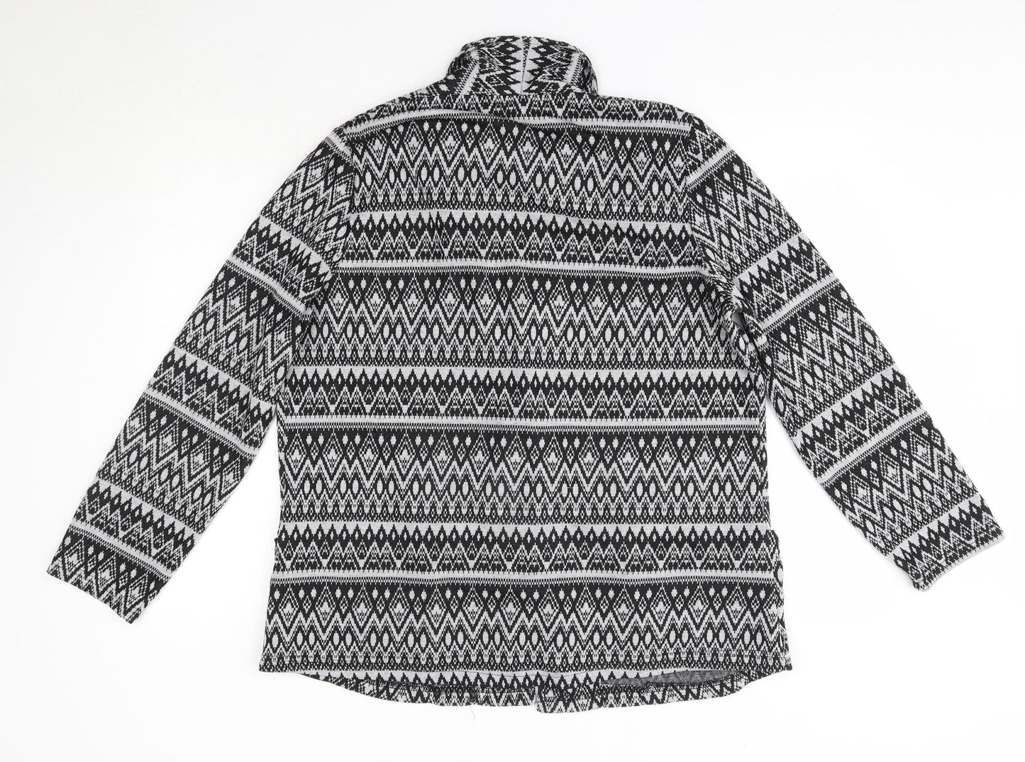 Primark Womens Grey V-Neck Argyle/Diamond Polyester Cardigan Jumper Size 18