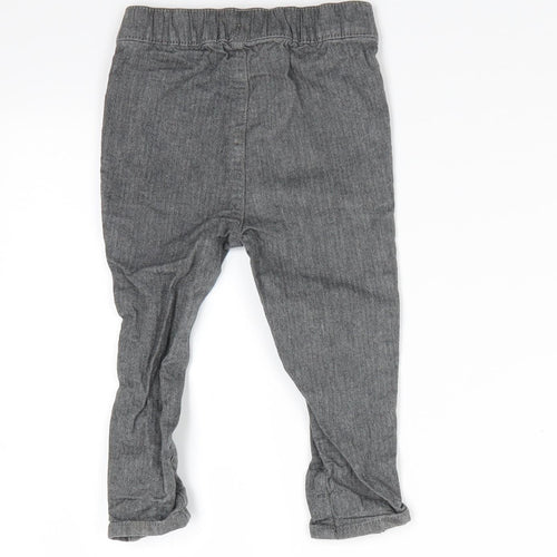 Nutmeg Boys Grey Herringbone Cotton Dungaree One-Piece Size 12-18 Months  Pullover