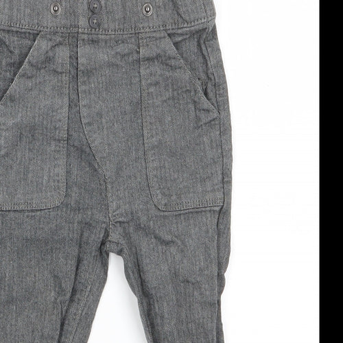 Nutmeg Boys Grey Herringbone Cotton Dungaree One-Piece Size 12-18 Months  Pullover
