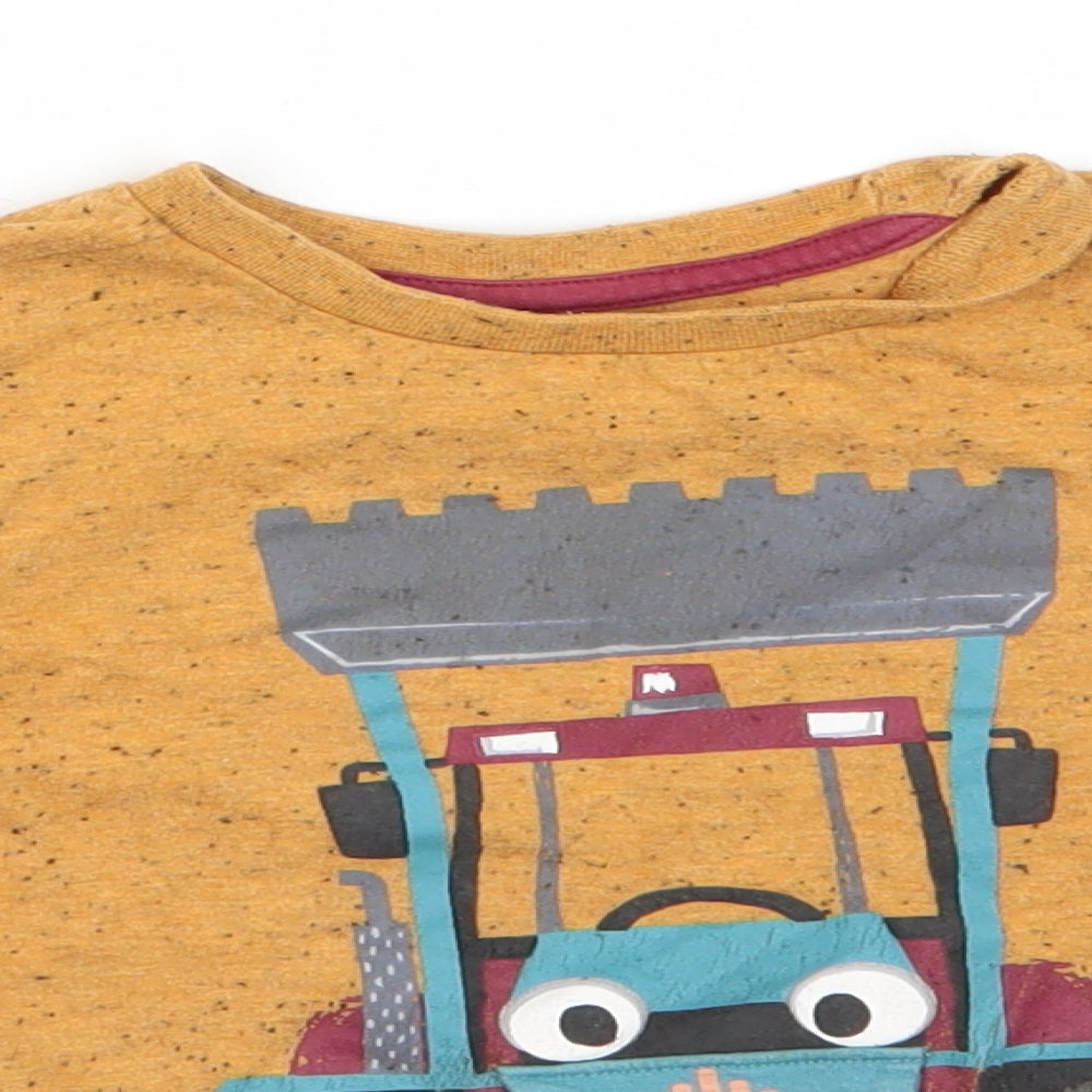 Nutmeg Boys Orange  Cotton Pullover Casual Size 2-3 Years Round Neck  - Tractor Graphic Black Fleck