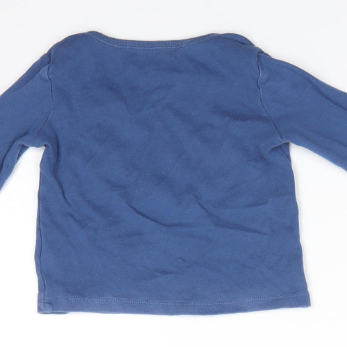 Disney Baby Baby Blue Animal Print Cotton Pullover Casual Size 12-18 Months Crew Neck  - Mickey Mouse Little Dude