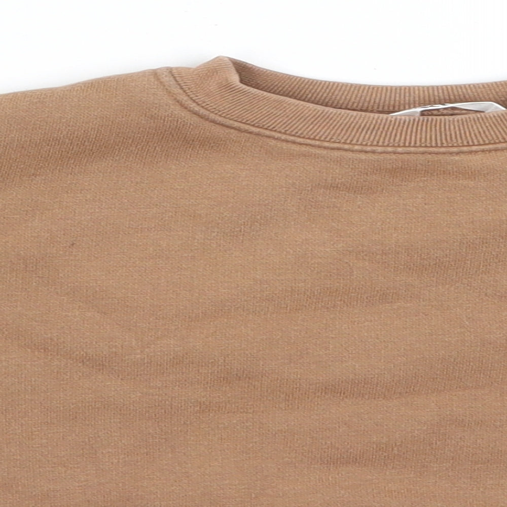 M&CO Kids Boys Brown  Cotton Pullover Sweatshirt Size 3-4 Years   - Tan colour  Pocket on sleeve Elastic hem with toggle