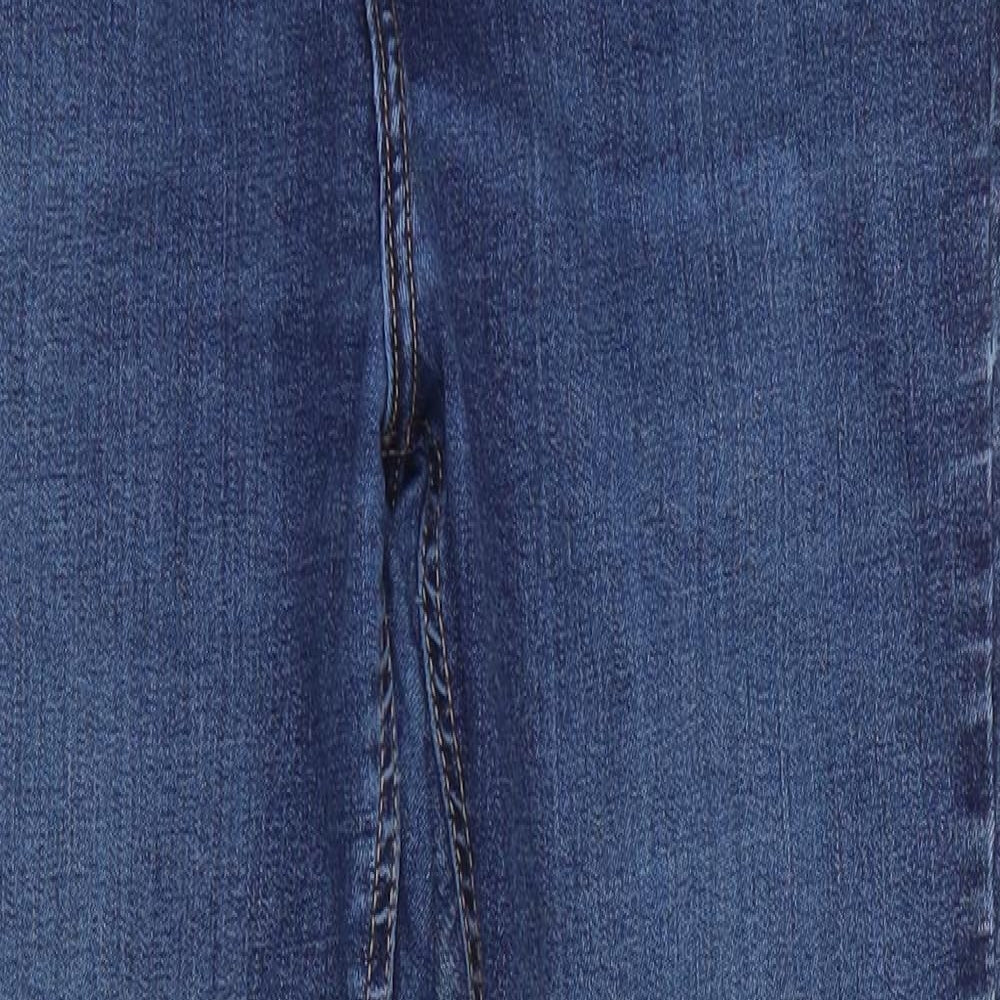 Topshop Jamie Mens Blue  Cotton Skinny Jeans Size 34 in L25 in Regular Zip - Cropped