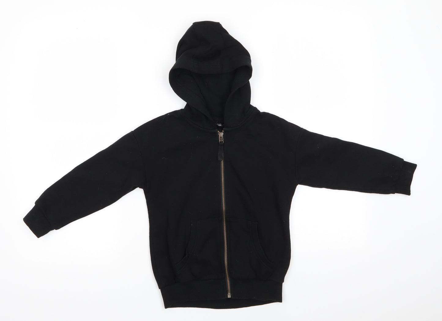 Next School Boys Black  Cotton Full Zip Hoodie Size 6 Years  Zip