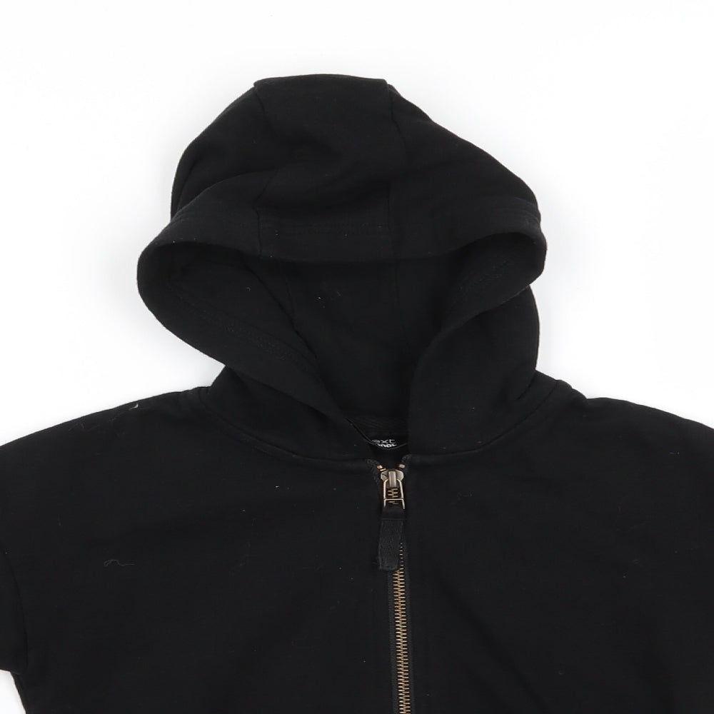 Next School Boys Black  Cotton Full Zip Hoodie Size 6 Years  Zip