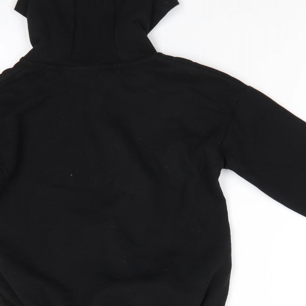 Next School Boys Black  Cotton Full Zip Hoodie Size 6 Years  Zip