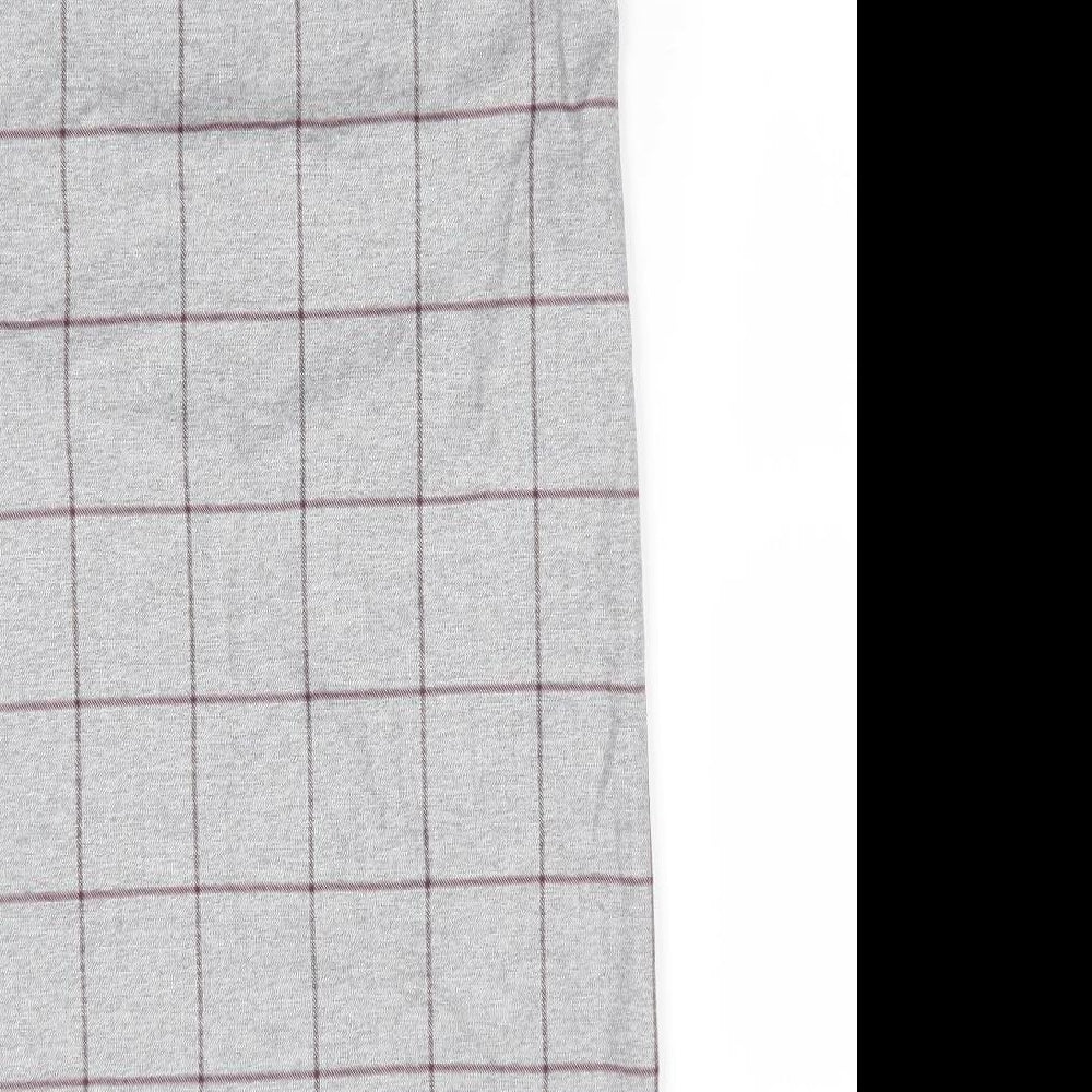 TU Womens Grey Check Polyester Tank Dress  Size 8  V-Neck Pullover - Light Charcoal Grey with Deep red check