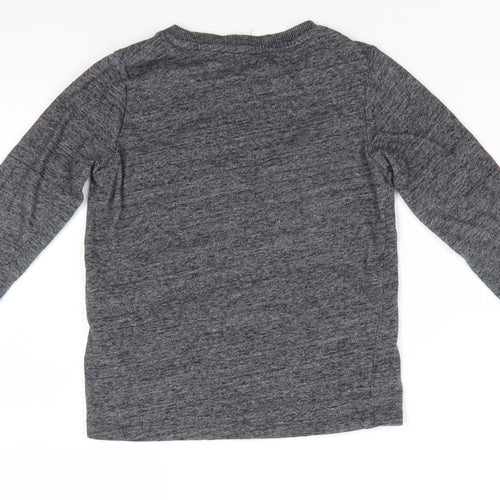 TOM TAILOR Boys Grey Animal Print Cotton Basic Casual Size 2-3 Years Roll Neck Pullover - Player Eagle Head