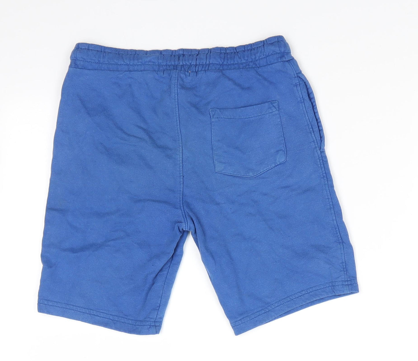 Bluezoo Boys Blue  Cotton Bermuda Shorts Size 7-8 Years  Regular Drawstring - Surf Graphic