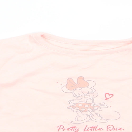Disney by George Girls Pink Animal Print Cotton  Pyjama Top Size 3-6 Months  Pullover - Peach Minnie Mouse
