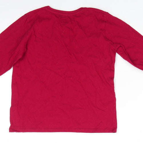 Nutmeg Girls Red Solid Cotton Top Pyjama Top Size 9-10 Years  Pullover - Believe in Your Elf