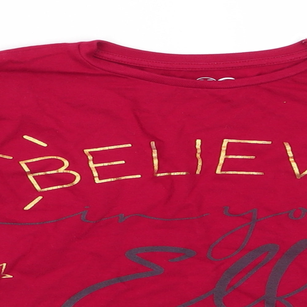 Nutmeg Girls Red Solid Cotton Top Pyjama Top Size 9-10 Years  Pullover - Believe in Your Elf