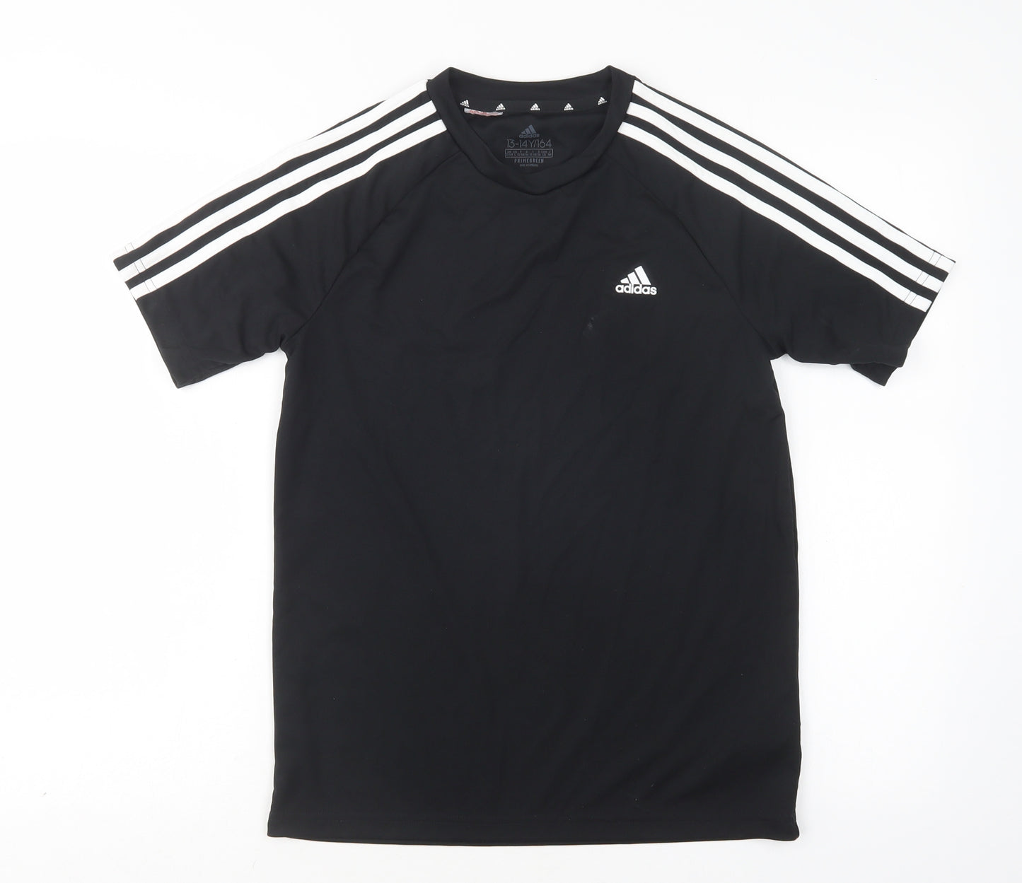 adidas Boys Black  Polyester Basic T-Shirt Size 13-14 Years Round Neck