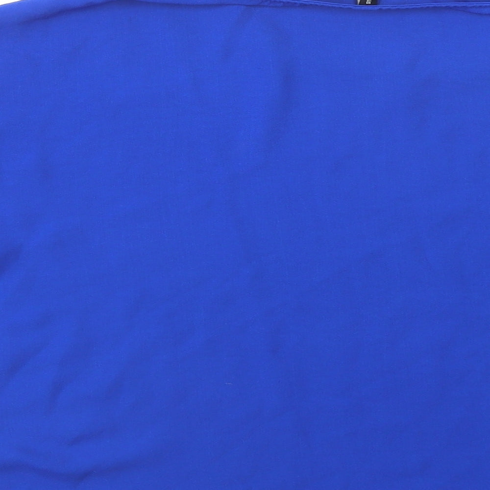 Stradivarius Womens Blue  Polyester Basic Blouse Size XL Round Neck
