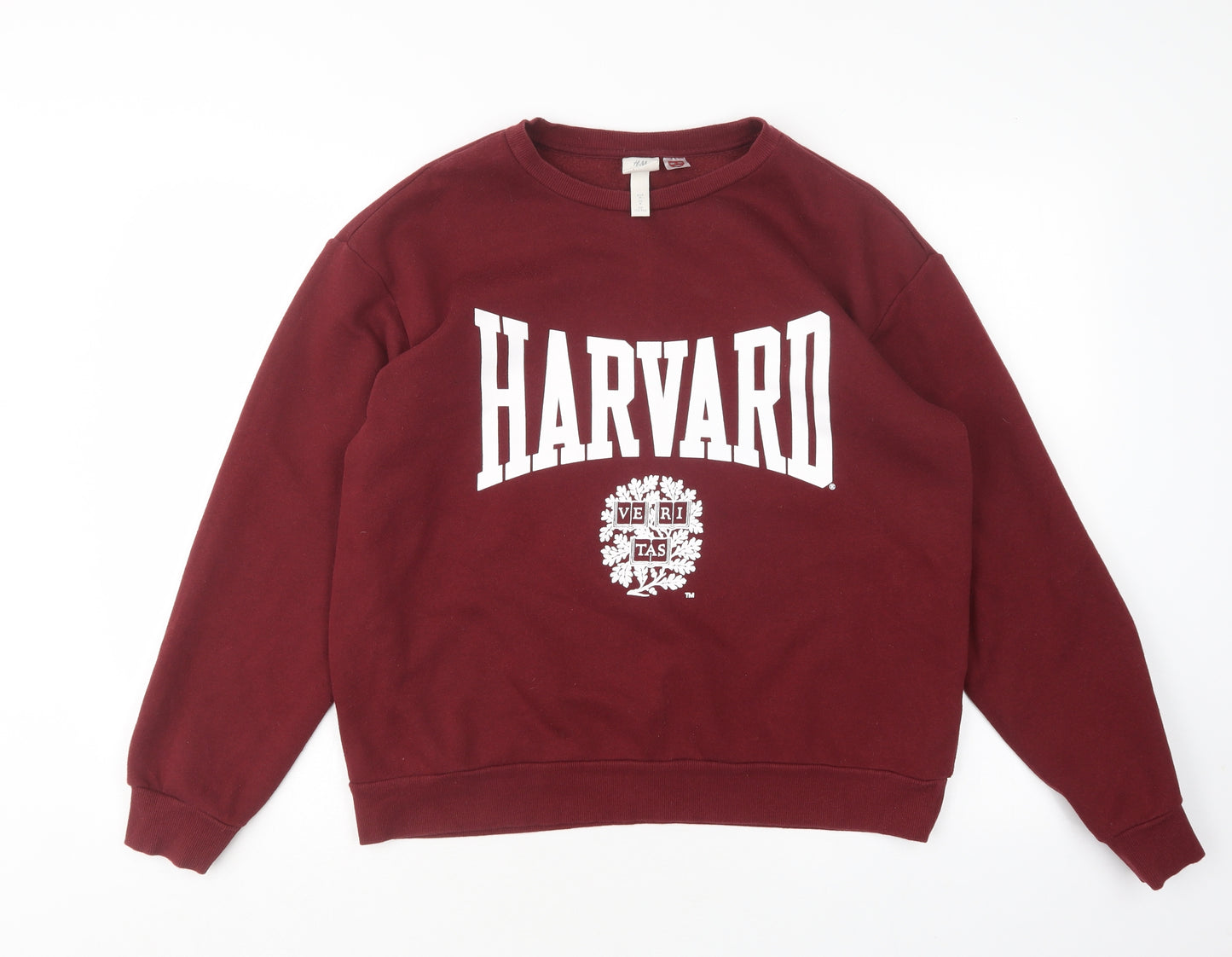 H&M Womens Red  Cotton Pullover Sweatshirt Size M   - Harvard