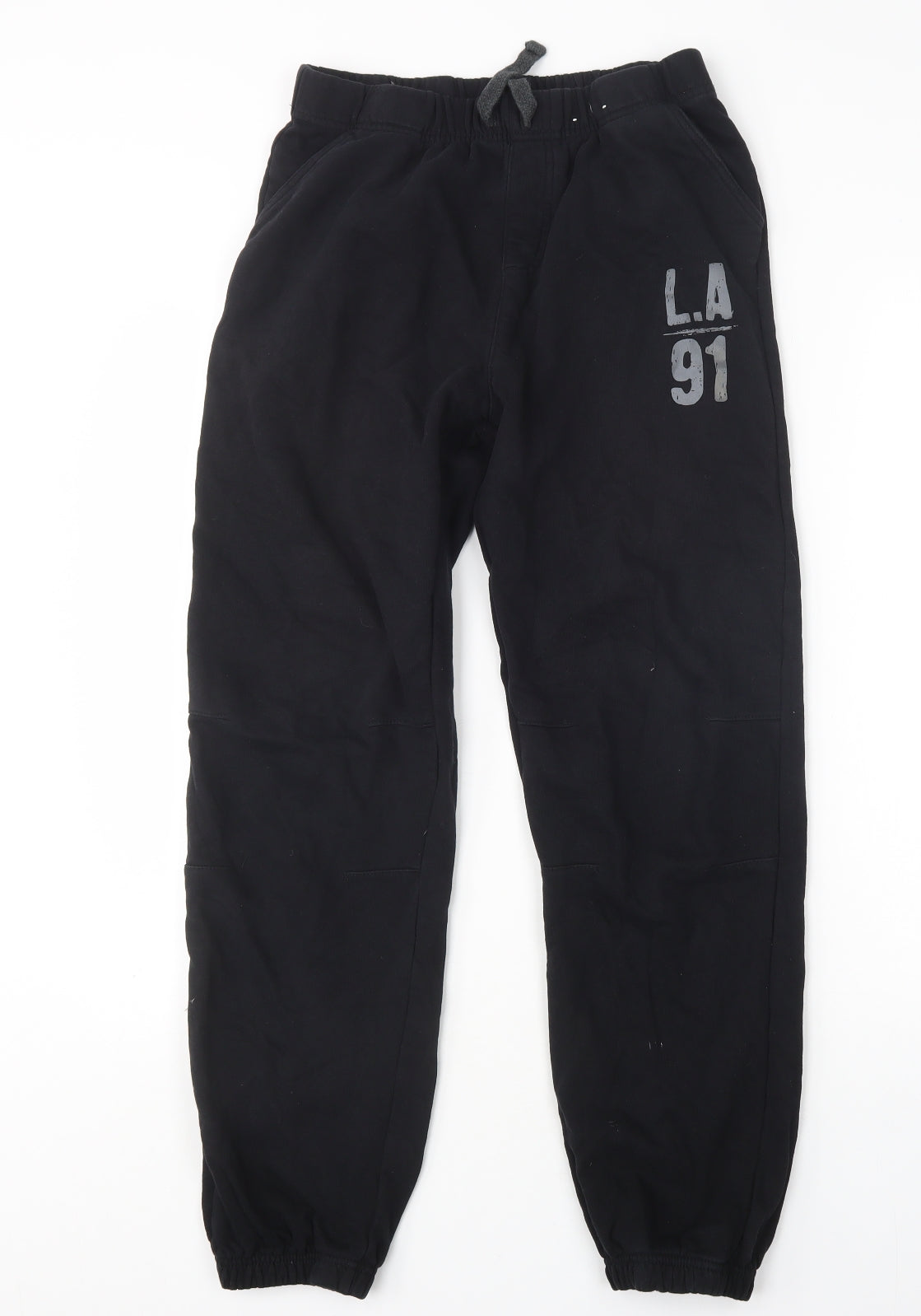 George Boys Black  Cotton Sweatpants Trousers Size 13-14 Years  Regular