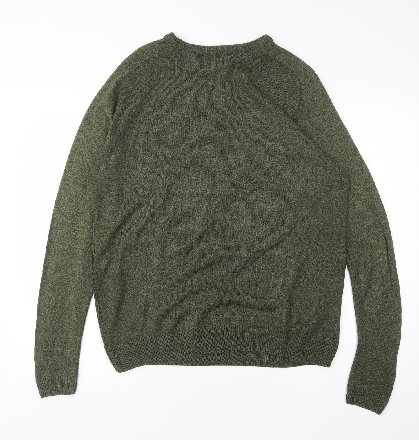 George Mens Green Round Neck  Acrylic Pullover Jumper Size M