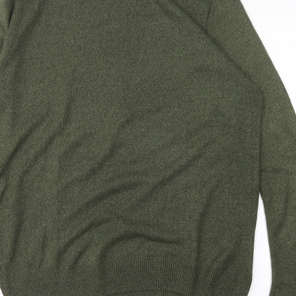 George Mens Green Round Neck  Acrylic Pullover Jumper Size M