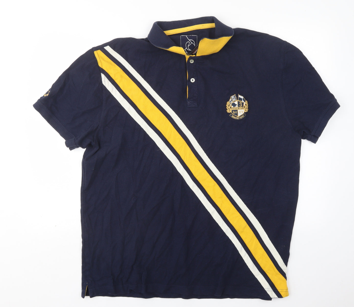Raging Bull Mens Multicoloured  Cotton  Polo Size 2XL Collared