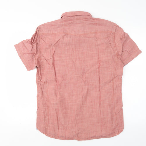 M&S Mens Pink  Cotton  Button-Up Size M Collared