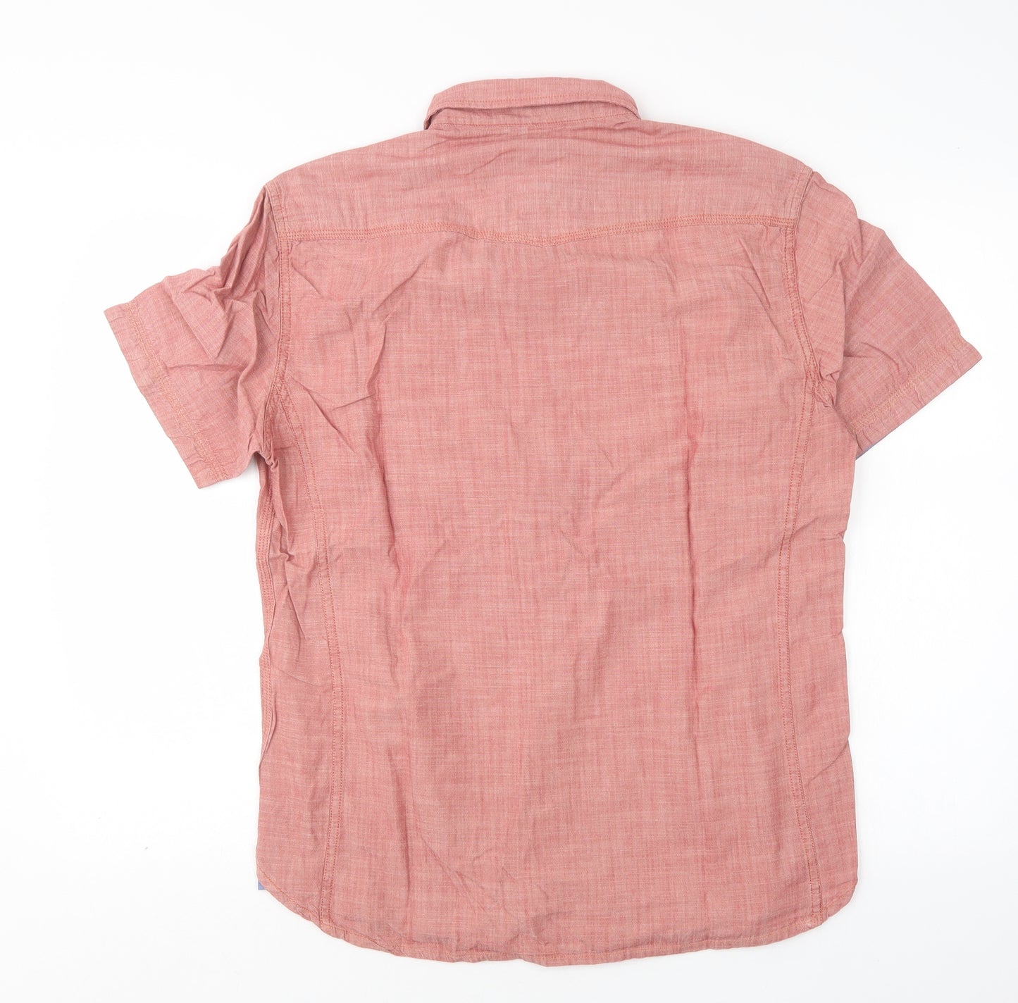 M&S Mens Pink  Cotton  Button-Up Size M Collared
