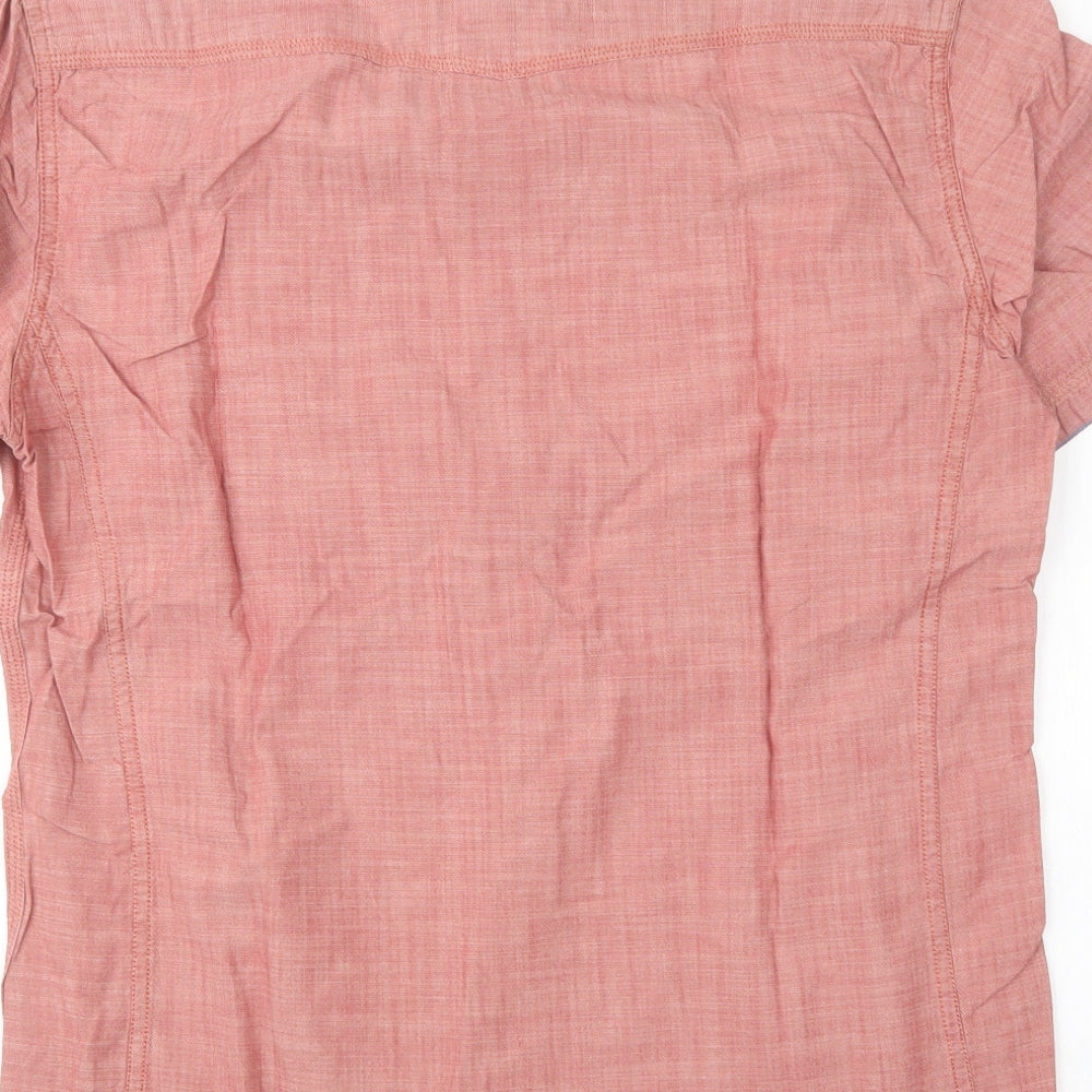 M&S Mens Pink  Cotton  Button-Up Size M Collared