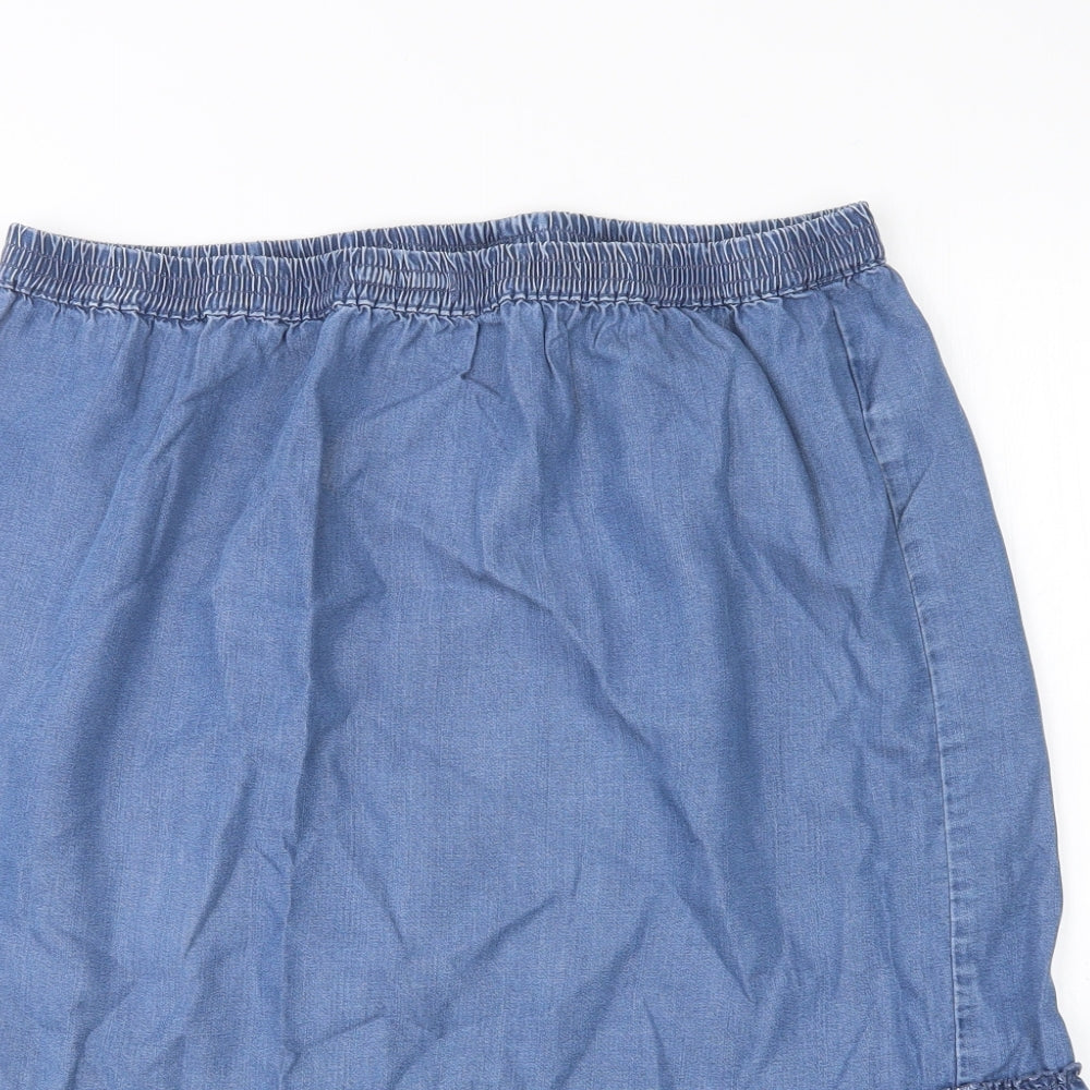 Nutmeg Womens Blue  Lyocell A-Line Skirt Size 16