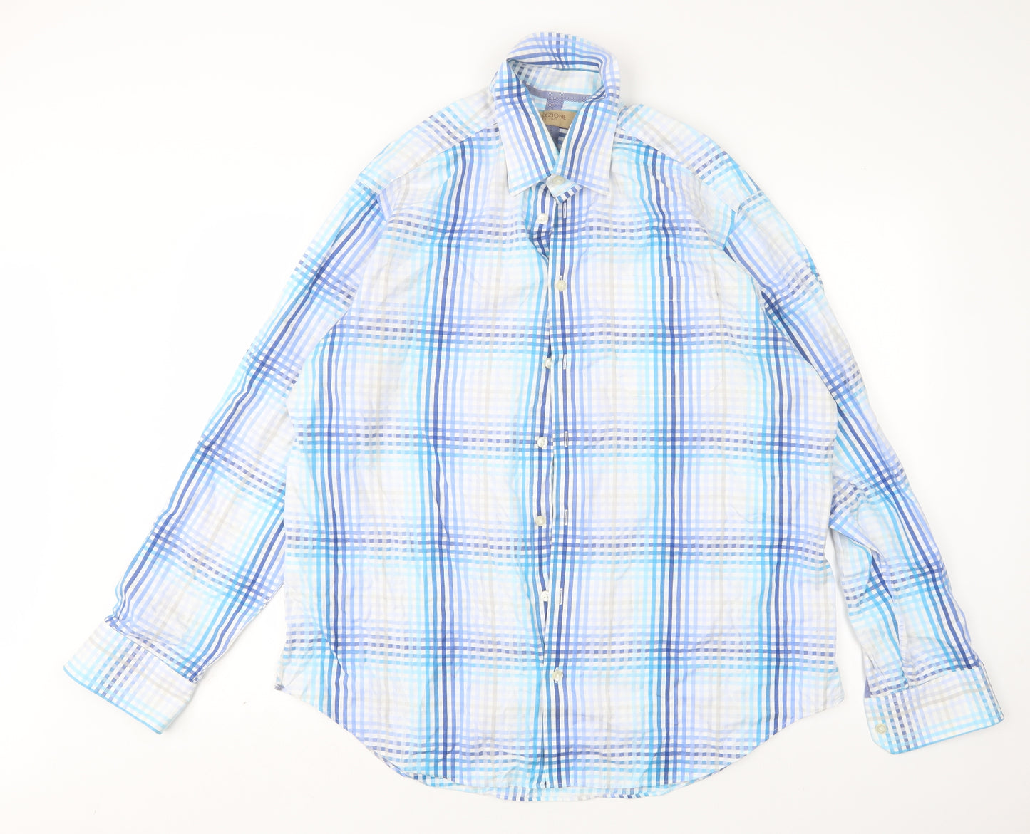 Collezione Mens Multicoloured Check Cotton  Dress Shirt Size XL Collared