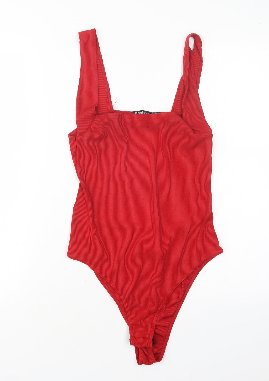 Boohoo Womens Red  Polyester Bodysuit One-Piece Size 14