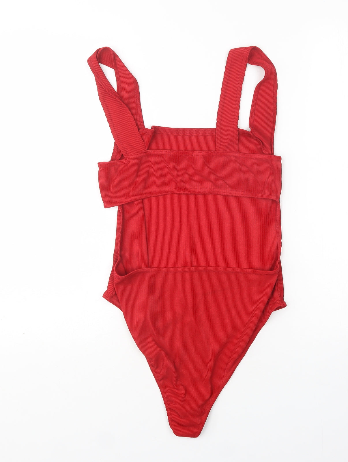 Boohoo Womens Red  Polyester Bodysuit One-Piece Size 14