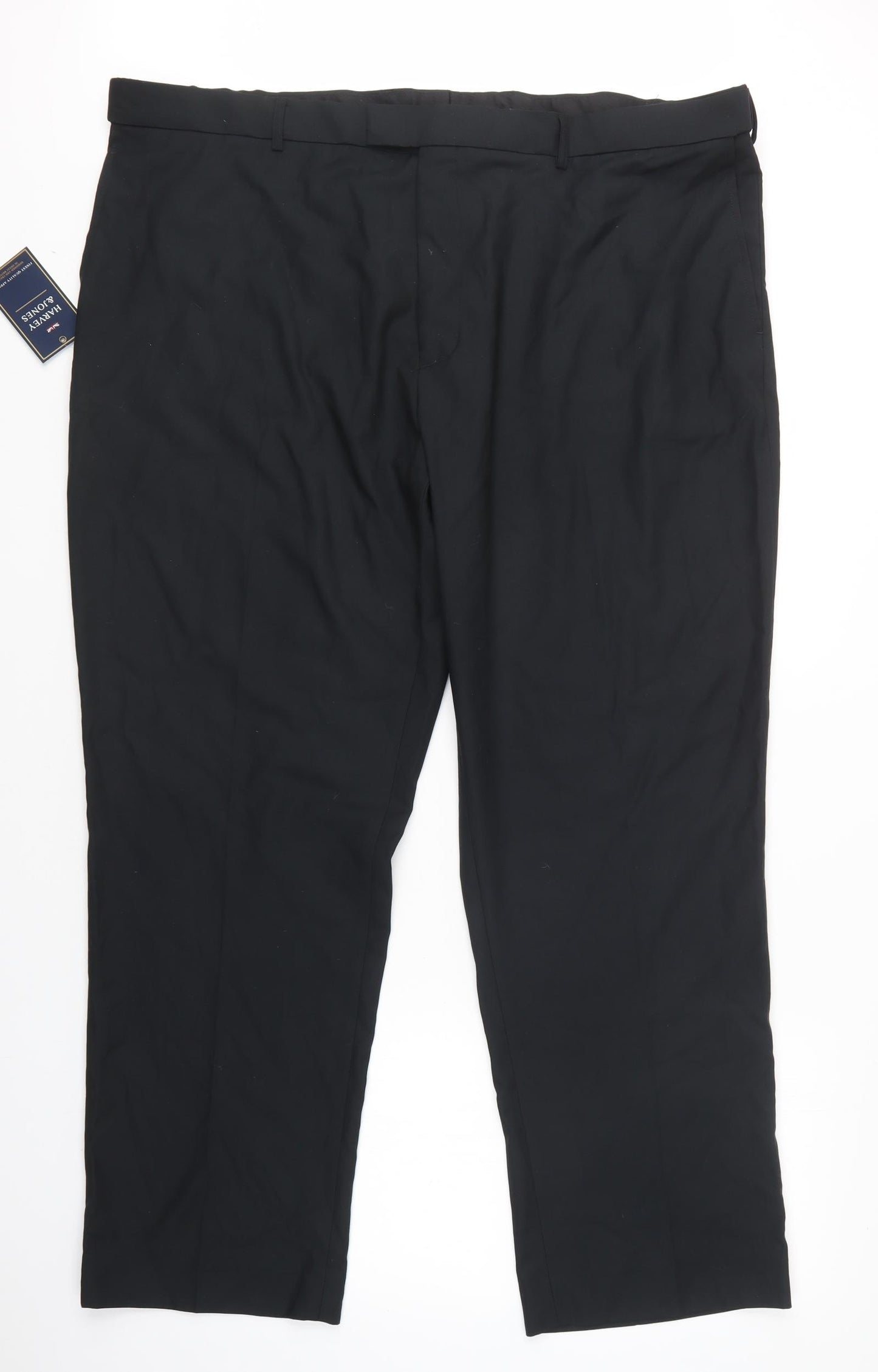 Harvey & Jones Mens Black  Polyester Trousers  Size 46 L30 in Regular