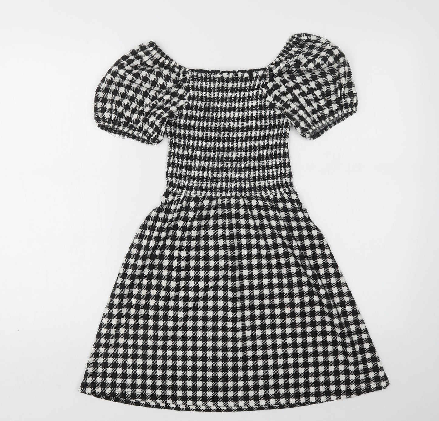 New Look Girls Multicoloured Check Polyester Fit & Flare  Size 10-11 Years  Boat Neck