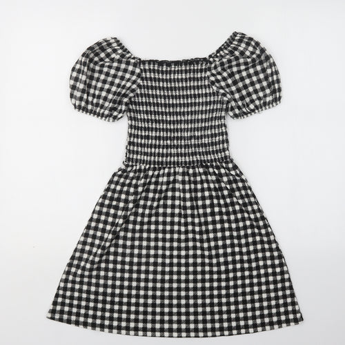 New Look Girls Multicoloured Check Polyester Fit & Flare  Size 10-11 Years  Boat Neck