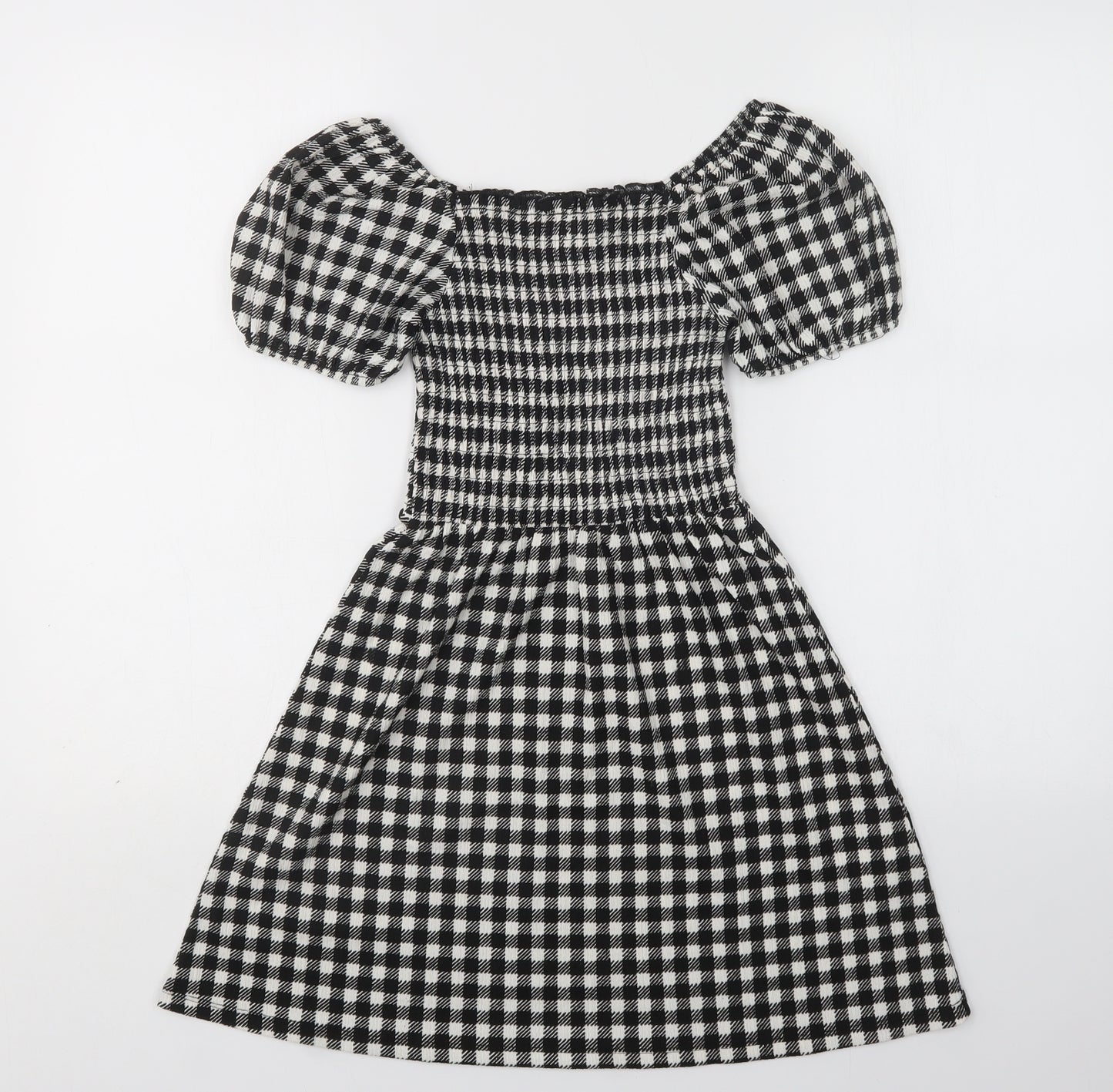 New Look Girls Multicoloured Check Polyester Fit & Flare  Size 10-11 Years  Boat Neck