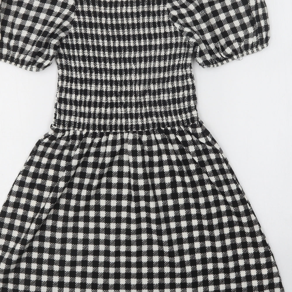 New Look Girls Multicoloured Check Polyester Fit & Flare  Size 10-11 Years  Boat Neck
