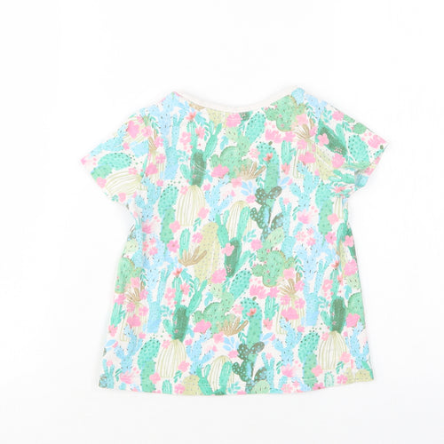 TU Girls Multicoloured Floral Cotton Basic T-Shirt Size 2-3 Years Round Neck