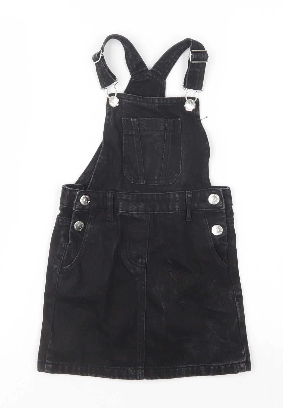 Matalan Girls Black  Cotton Pinafore/Dungaree Dress  Size 5 Years  Sweetheart
