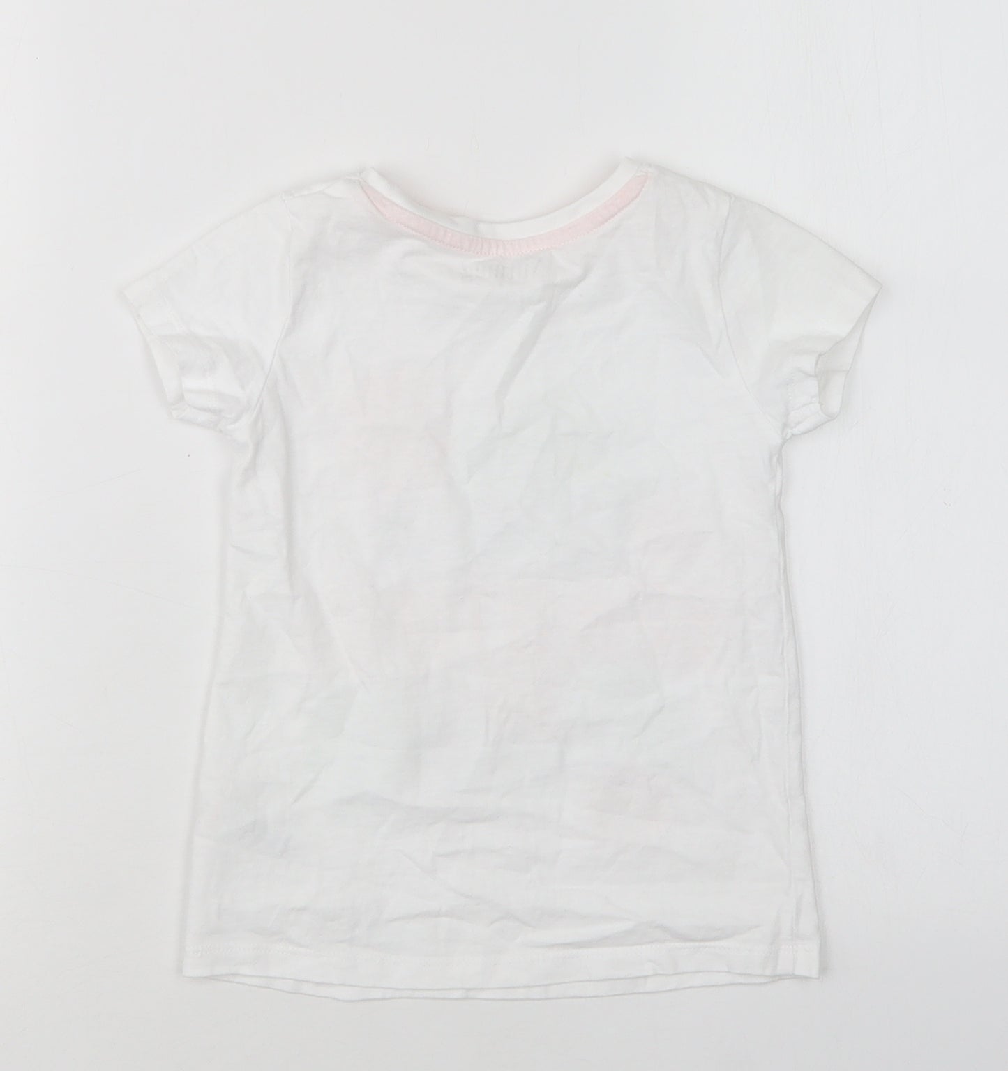 Nutmeg Girls Multicoloured Floral Cotton Basic T-Shirt Size 5-6 Years Round Neck